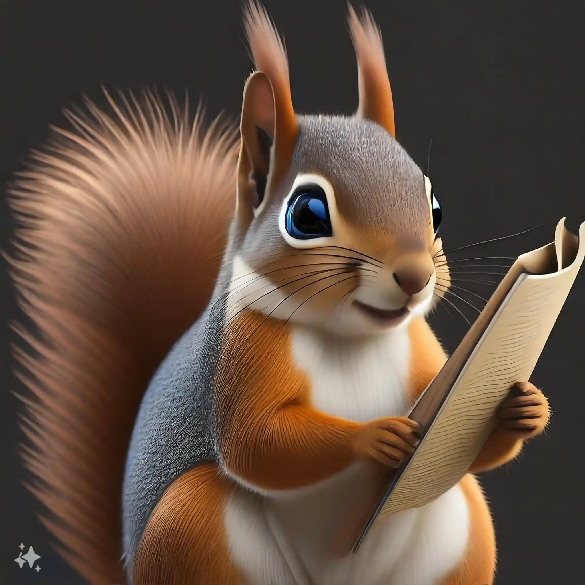 Ardilla Rody con una tablet iniciando sesión